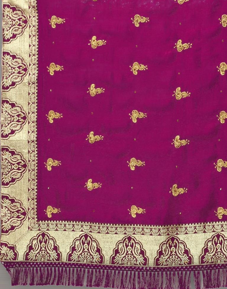 Wine Weaving Silk Saree