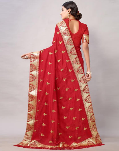Red Weaving Silk Saree