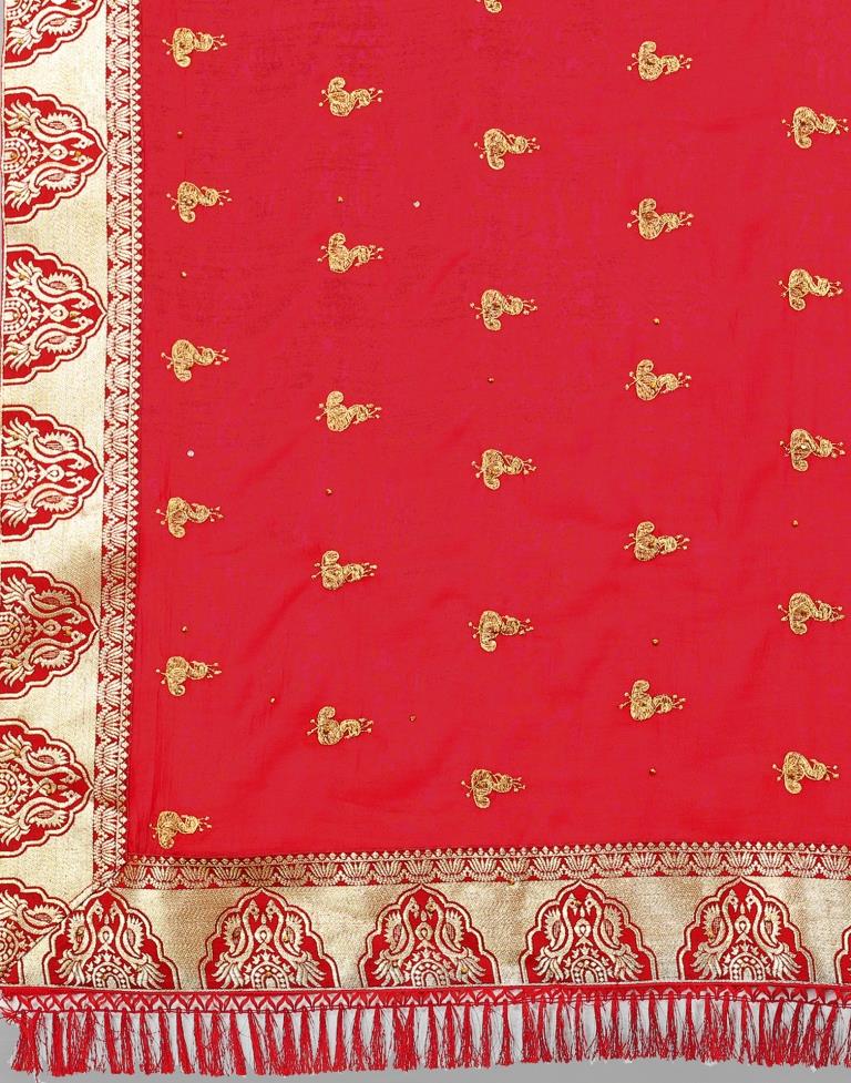 Red Weaving Silk Saree
