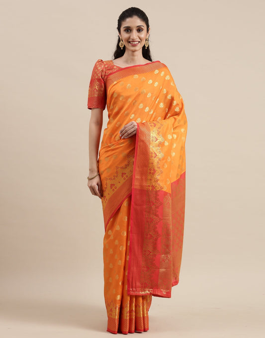 Orange Silk Saree | Sudathi