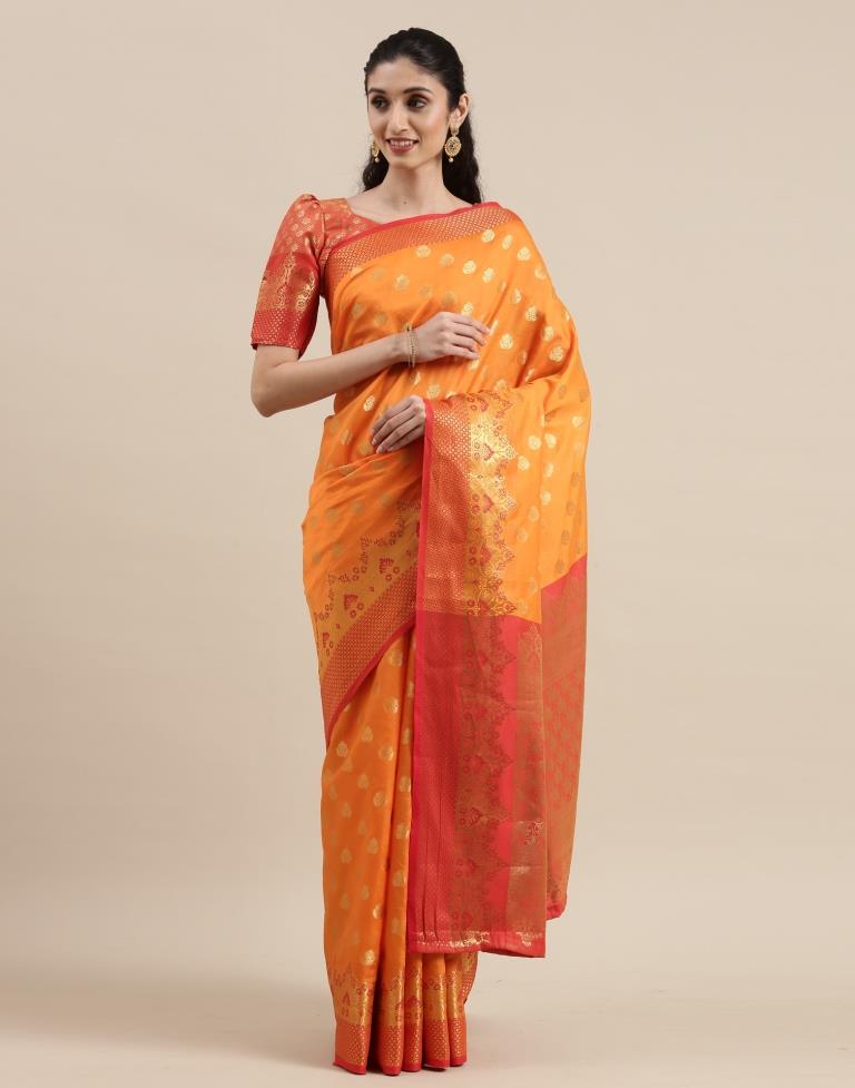 Orange Silk Saree | Sudathi