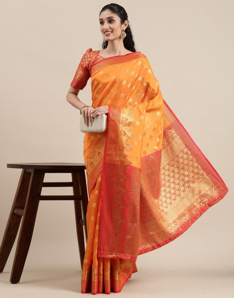 Orange Silk Saree | Sudathi