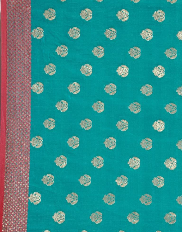Dark Aqua Blue Silk Saree | Sudathi