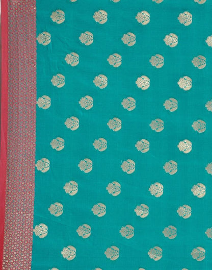 Dark Aqua Blue Silk Saree | Sudathi
