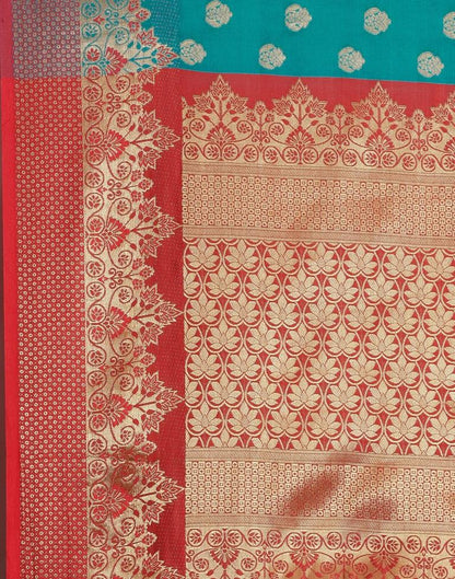 Dark Aqua Blue Silk Saree | Sudathi