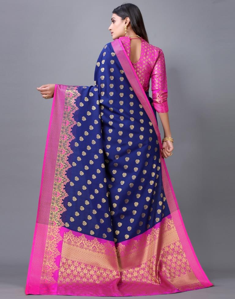 Navy Blue Silk Saree | Sudathi