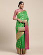 Parrot Green Banarasi Silk Saree | Sudathi