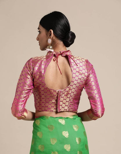 Parrot Green Banarasi Silk Saree | Sudathi