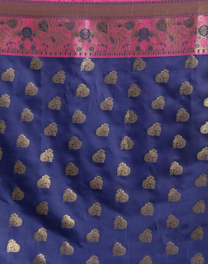 Navy Blue Banarasi Silk Saree | Sudathi