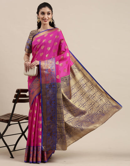 Hot Pink Banarasi Silk Saree | Sudathi