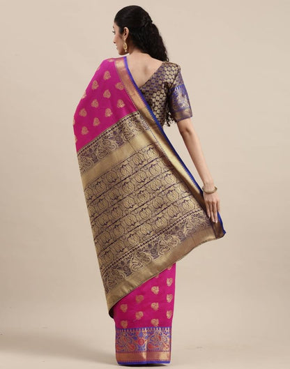 Hot Pink Banarasi Silk Saree | Sudathi