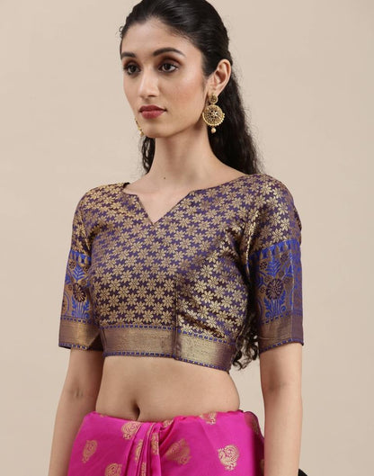 Hot Pink Banarasi Silk Saree | Sudathi