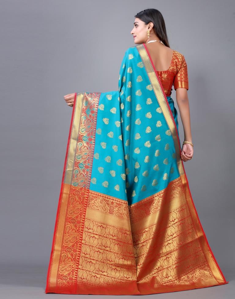 Rama Blue Banarasi Silk Saree | Sudathi
