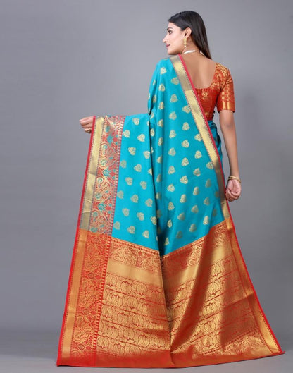 Rama Blue Banarasi Silk Saree | Sudathi
