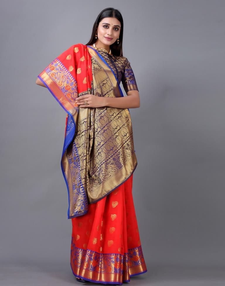Red Banarasi Silk Saree | Sudathi