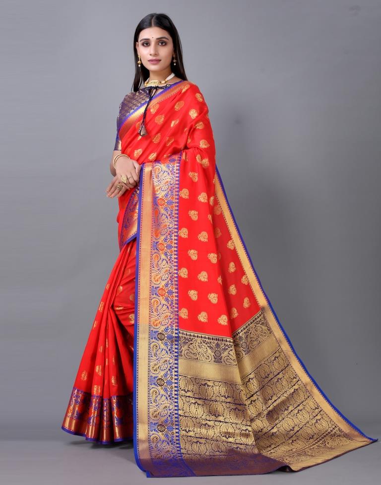 Red Banarasi Silk Saree | Sudathi