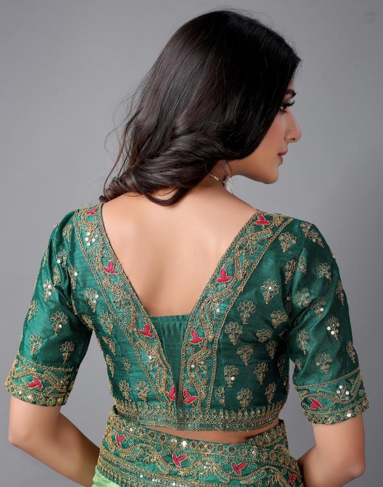 Pista Green Silk Saree | Sudathi