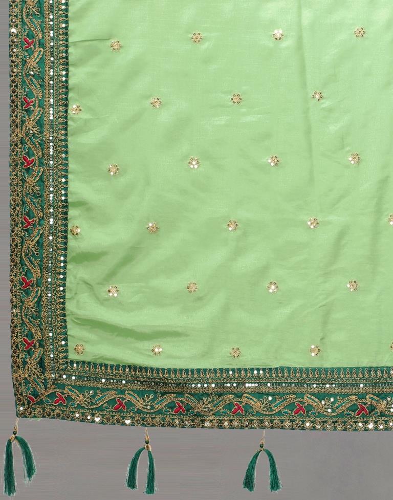 Pista Green Silk Saree | Sudathi
