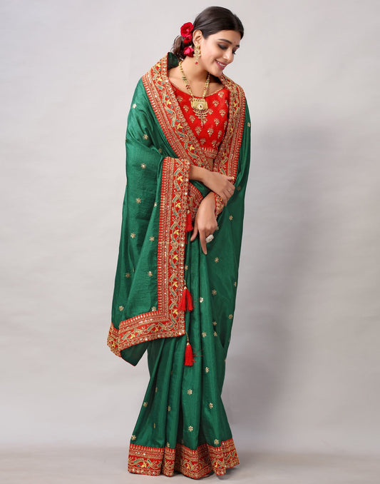 Green Silk Saree | Leemboodi