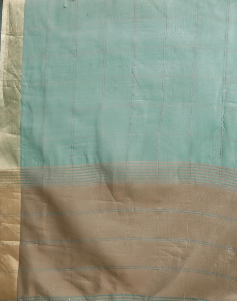 Sacramento Green Organza Woven Plain Saree | Sudathi