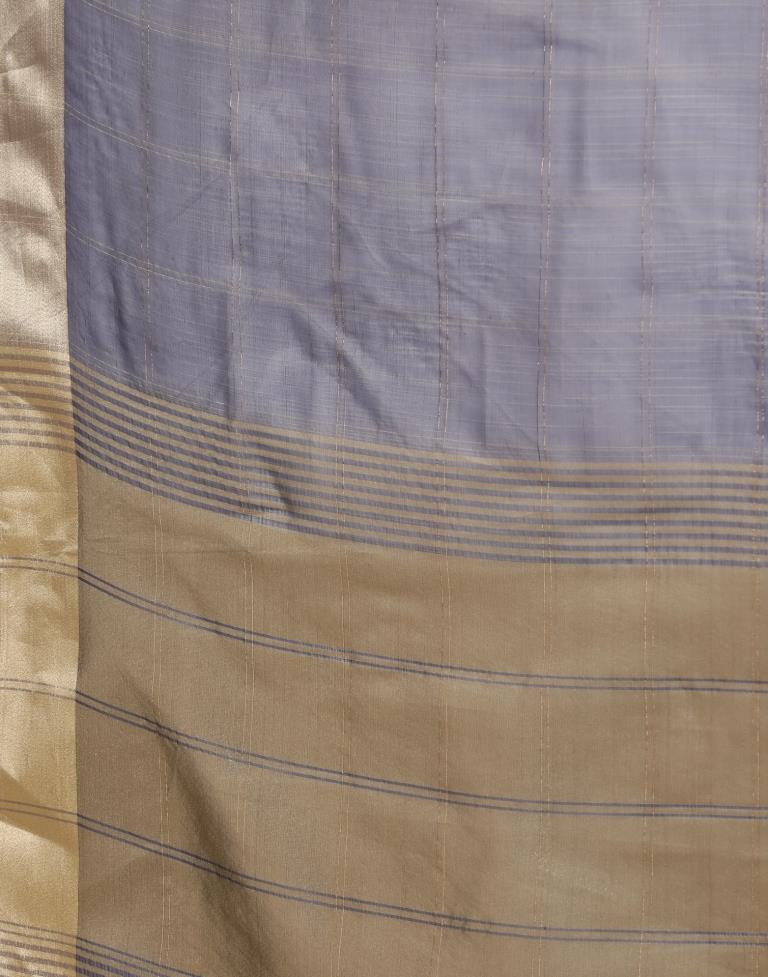 Navy Blue Organza Woven Plain Saree | Sudathi