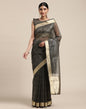 Grey Organza Woven Plain Saree | Sudathi