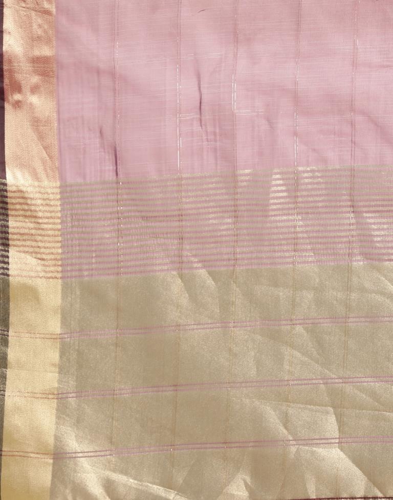 Magenta Organza Woven Plain Saree | Sudathi