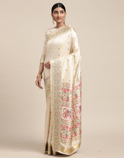 Cream Silk Saree | Sudathi