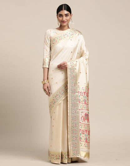 Cream Silk Saree | Sudathi