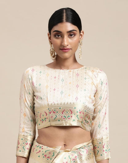 Cream Silk Saree | Sudathi