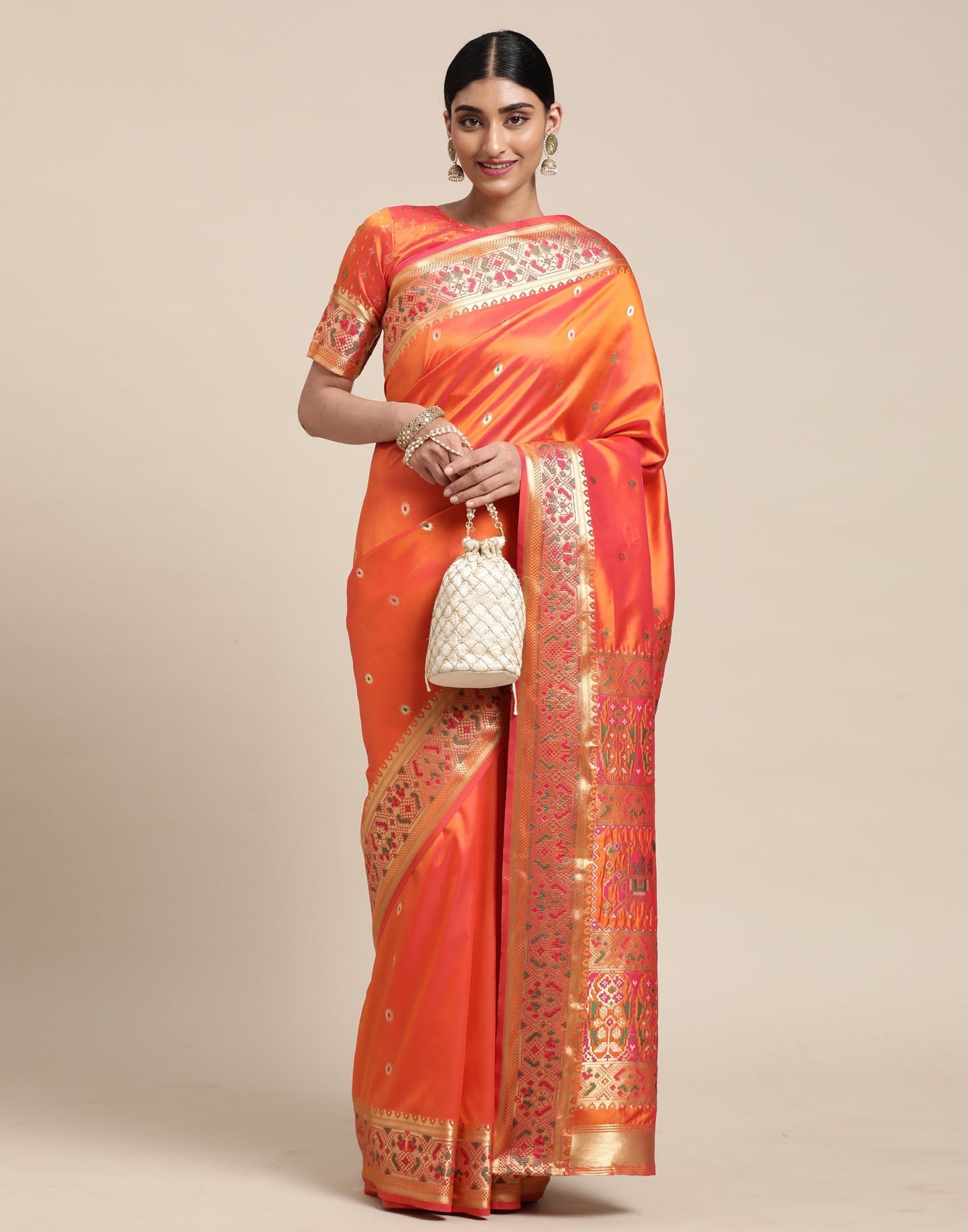Orange Silk Saree | Sudathi