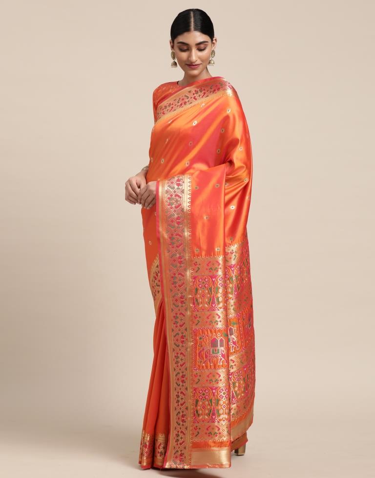Orange Silk Saree | Sudathi