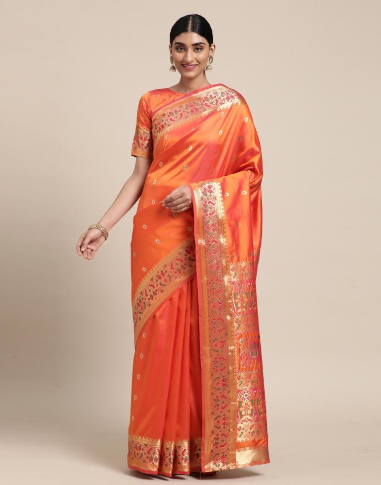 Orange Silk Saree | Sudathi