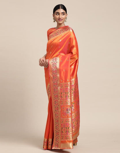 Orange Silk Saree | Sudathi