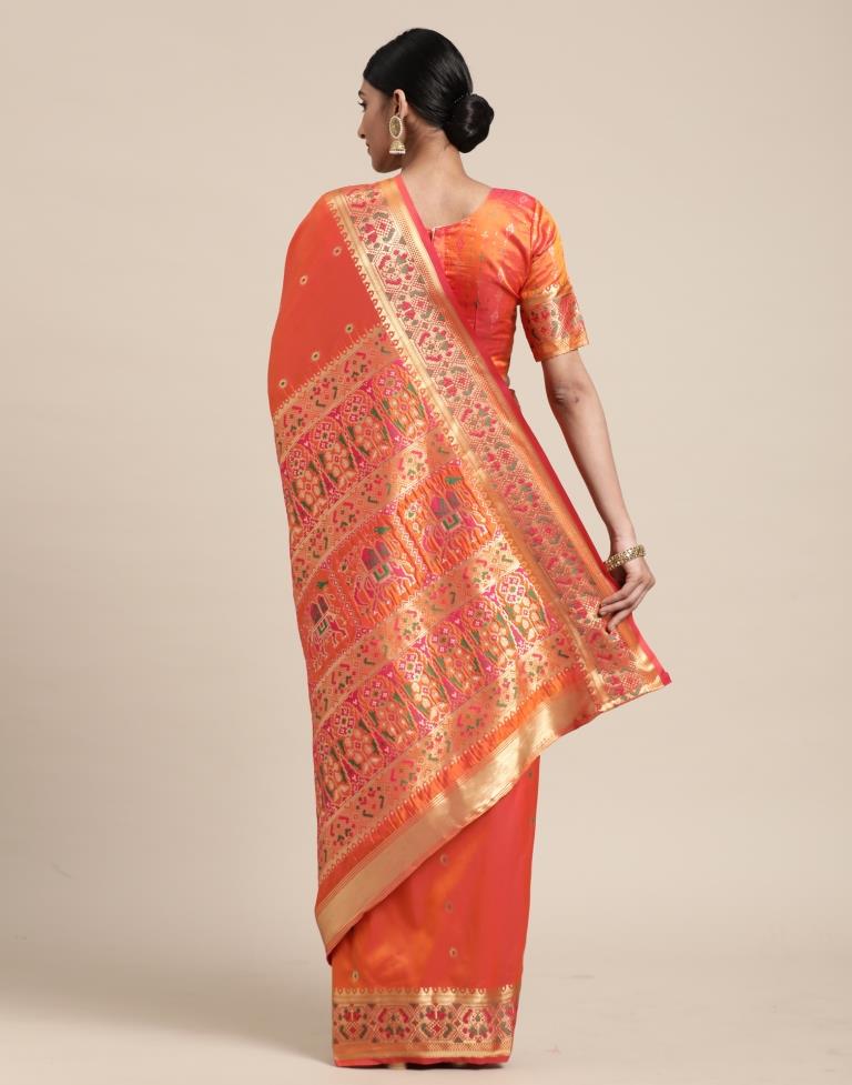 Orange Silk Saree | Sudathi