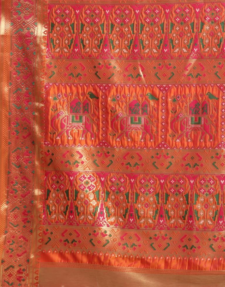 Orange Silk Saree | Sudathi