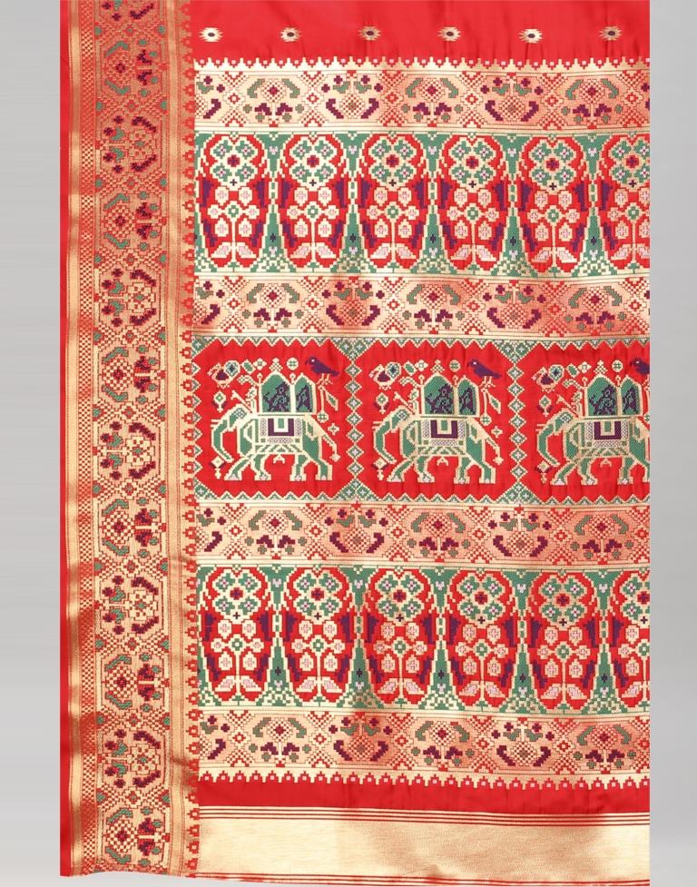 Red Cotton Silk Saree | Sudathi