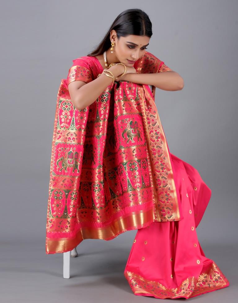 Pink Cotton Silk Saree | Sudathi