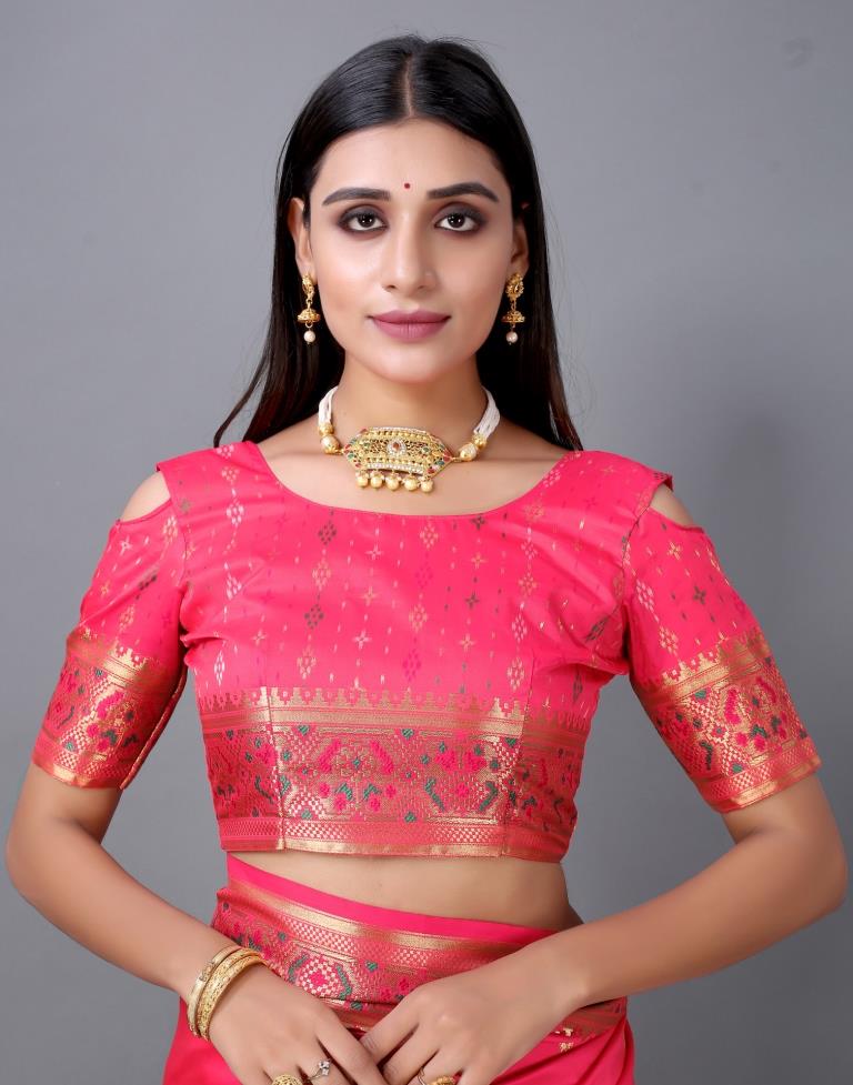 Pink Cotton Silk Saree | Sudathi