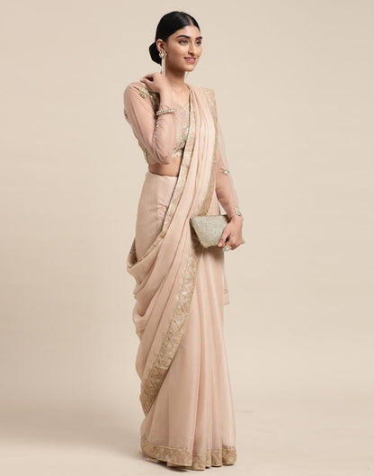 Light Brown Chiffon Saree | Sudathi