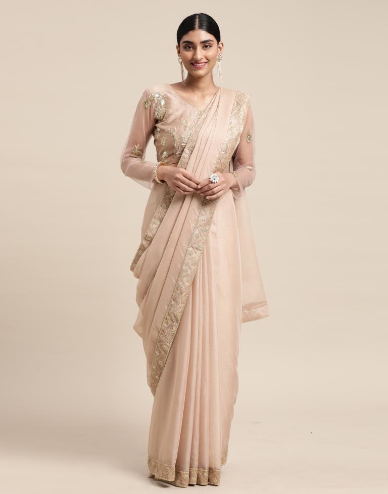 Light Brown Chiffon Saree | Sudathi