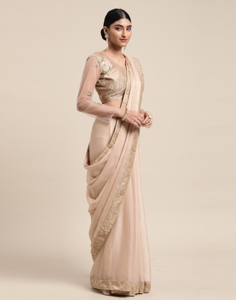 Light Brown Chiffon Saree | Sudathi