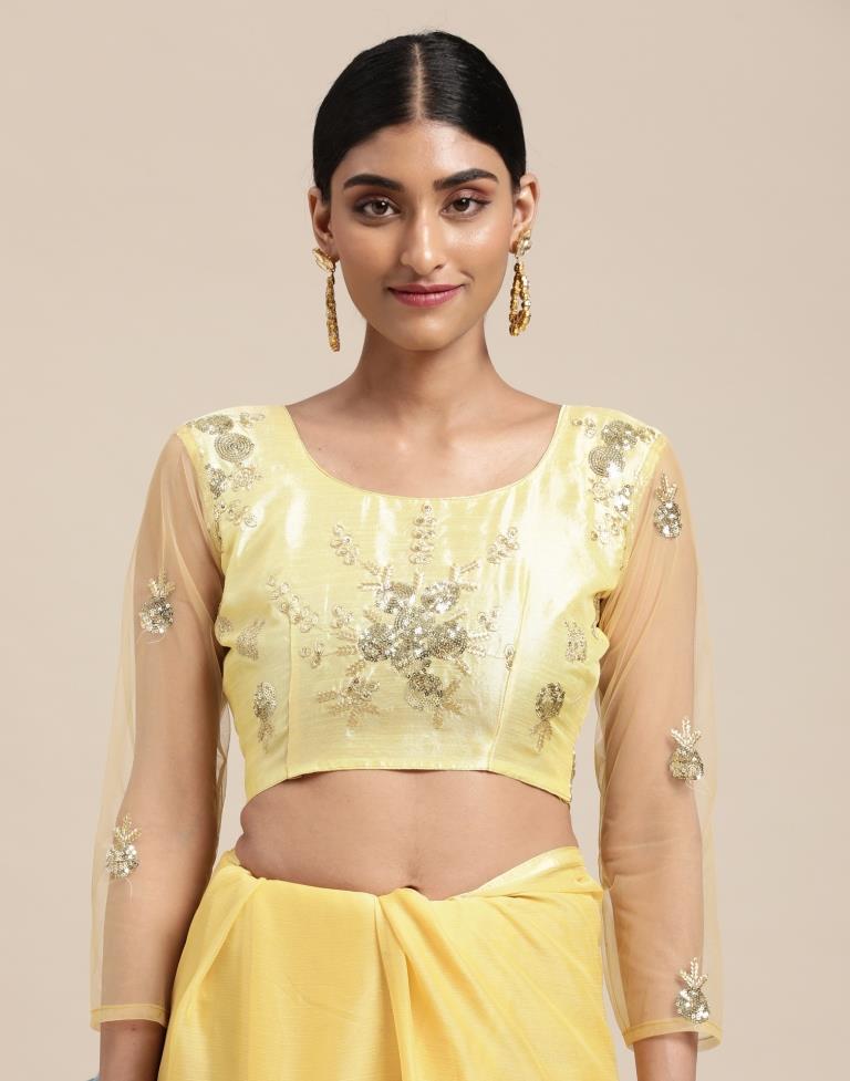 Light Yellow Chiffon Saree | Sudathi