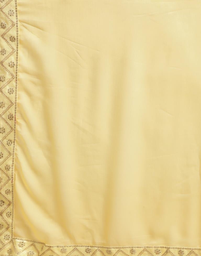 Light Yellow Chiffon Saree | Sudathi