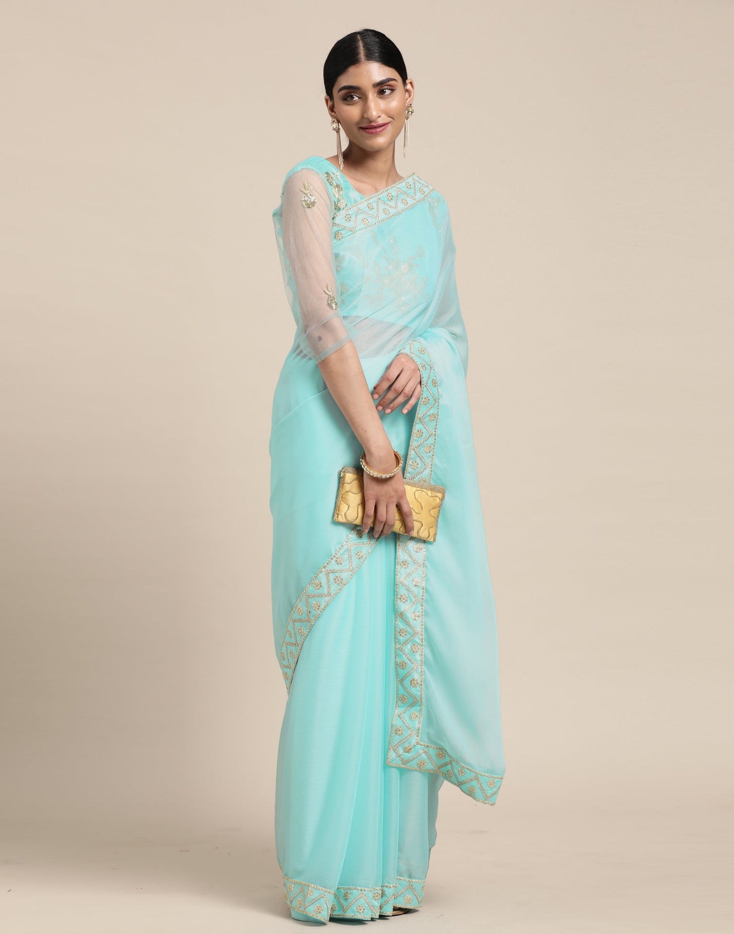 Light Blue Chiffon Saree | Sudathi