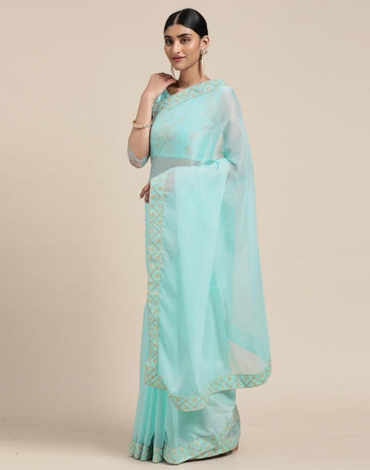 Light Blue Chiffon Saree | Sudathi