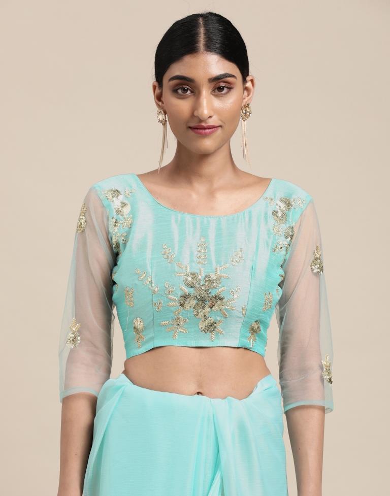 Light Blue Chiffon Saree | Sudathi