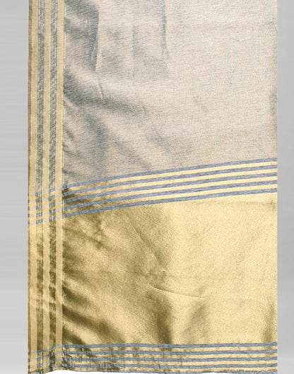 Grey Plain Silk Saree