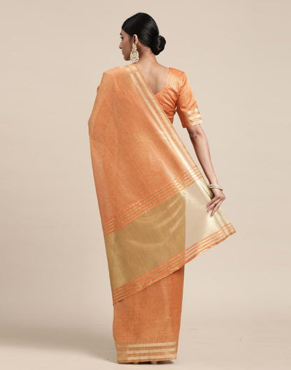 Orange And Golden Silk Saree | Sudathi