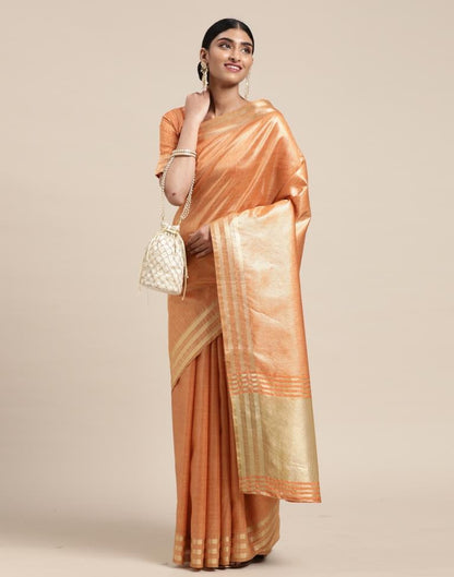 Orange And Golden Silk Saree | Sudathi